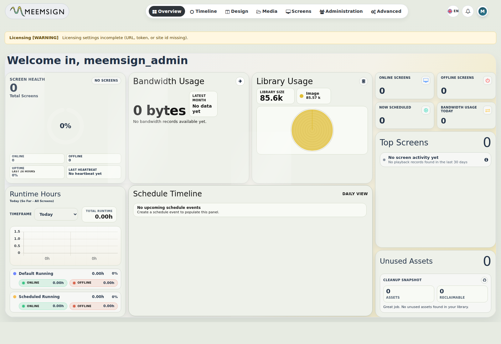 Overview dashboard